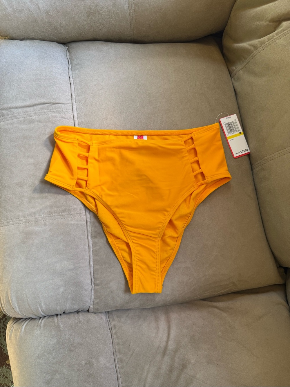 Gossip High Waist Bikini Bottoms in Bright Orange NWT